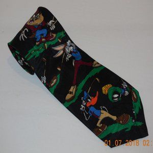 Looney Tunes Mania 100% Polyester Tie Golf Taz